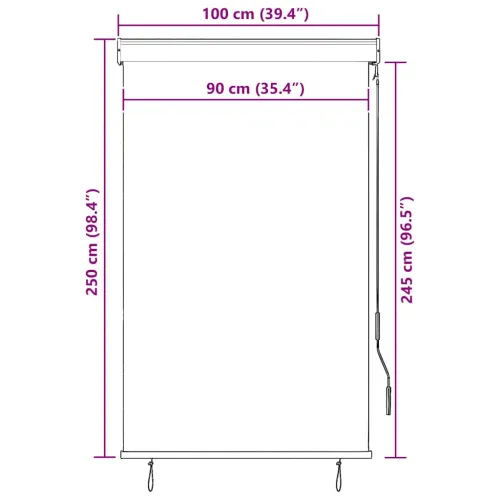 Vanjska roleta 100 x 250 cm bijelo-narančasta - Narančasta i bijela 100 x 250 cm Cijena