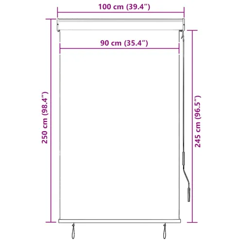 Vanjska roleta 100 x 250 cm antracit - Antracit 100 x 250 cm Cijena