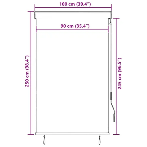 Vanjska roleta 100 x 250 cm krem - Krema 100 x 250 cm Cijena