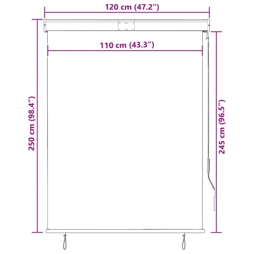 Vanjska roleta 120 x 250 cm plavo-bijela - Plava i bijela 120 x 250 cm Cijena