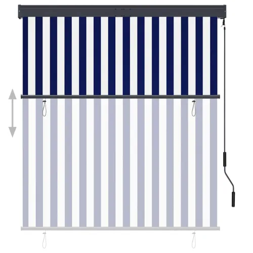 Vanjska roleta 140 x 250 cm plavo-bijela - Plava i bijela 140 x 250 cm Cijena