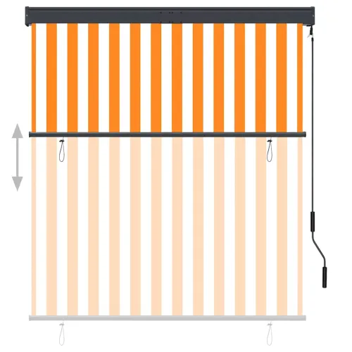 Vanjska roleta 140 x 250 cm bijelo-narančasta - Narančasta i bijela 140 x 250 cm Cijena