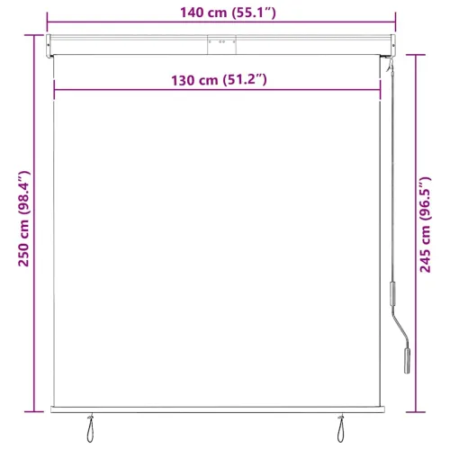 Vanjska roleta 140 x 250 cm antracit - Antracit 140 x 250 cm Cijena