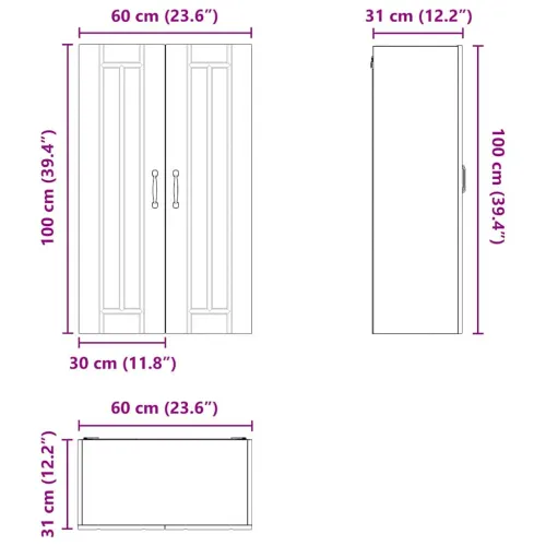 Ormar za Zid LUCCA Bijela visokog sjaja 60 x 31 x 100 cm - Bijela visokog sjaja 60 x 31 x 100 cm 1 x zidni ormarić (2 vrata) Cijena