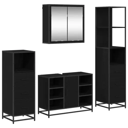 Set namještaja za kupaonicu 4 kom. Crni hrast 80 x 33 x 60 cm - Crni hrast Cijena