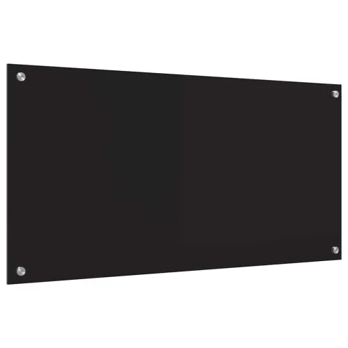 Kuhinjski zid Crna 100 x 50 cm Staklo otporno na udarce - Crna 100 x 50 x 0,8 cm 1 Cijena