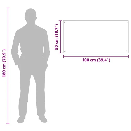 Kuhinjski zid Crna 100 x 50 cm Staklo otporno na udarce - Crna 100 x 50 x 0,8 cm 1 Cijena
