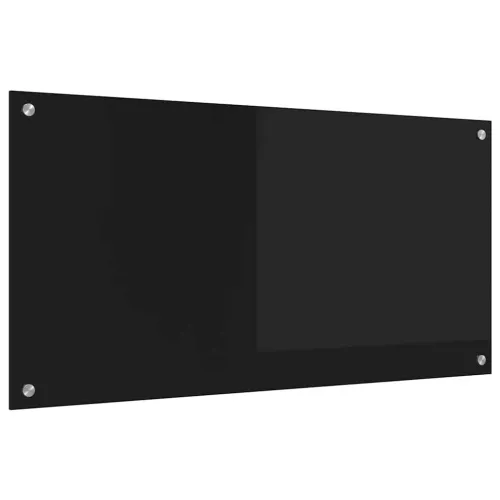 Kuhinjski zid Crna 100 x 50 cm Staklo otporno na udarce - Crna 100 x 50 x 0,8 cm 1 Cijena