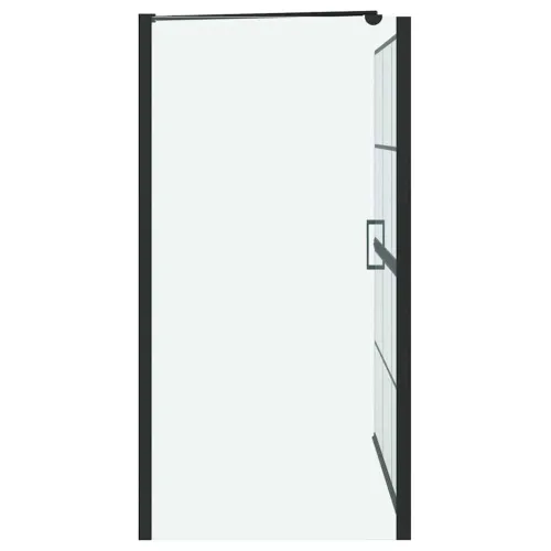 Ekran za kadu i tuš Crna i prozirna 116 x 68 x 128 cm - 116 x 128 cm Kockasti Cijena
