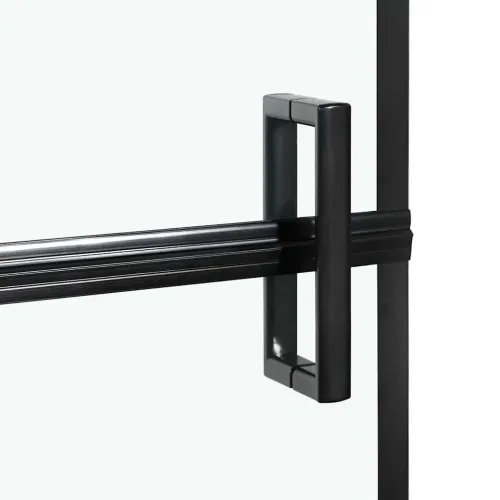 Ekran za kadu i tuš Crna i prozirna 116 x 68 x 128 cm - 116 x 128 cm Kockasti Cijena