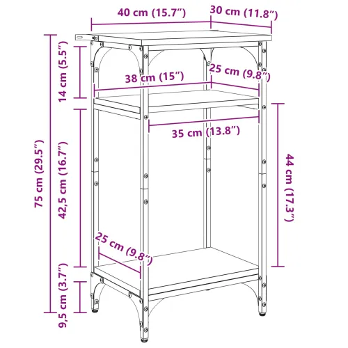 Bocni stol Crni hrast 40 x 30 x 75 cm Konstruirano drvo - Crni hrast 40 x 30 x 75 cm Cijena