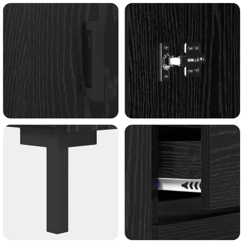 Kreveta Crni hrast 69.5 x 34 x 90 cm Konstruirano drvo - Crni hrast Cijena