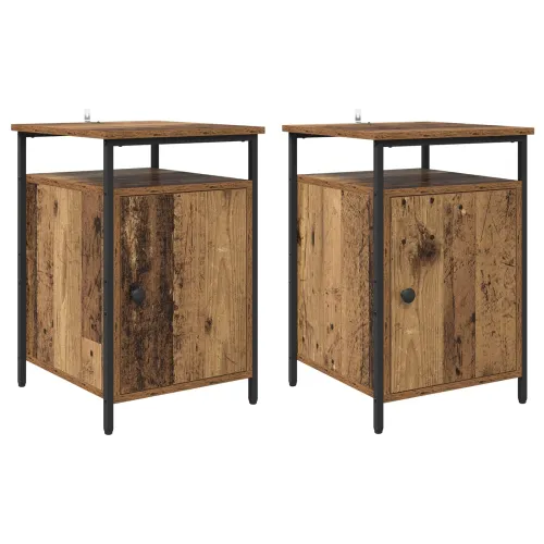 Noćni ormar 2 kom. Staro drvo 40 x 42 x 60cm Konstruirano drvo - Staro drvo 2 Cijena