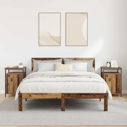Noćni ormar 2 kom. Staro drvo 40 x 42 x 60cm Konstruirano drvo - Staro drvo 2 Cijena