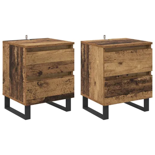 Noćni ormar 2 kom. Staro drvo 40 x 35 x 50 cm Konstruirano drvo - Staro drvo 2 Cijena