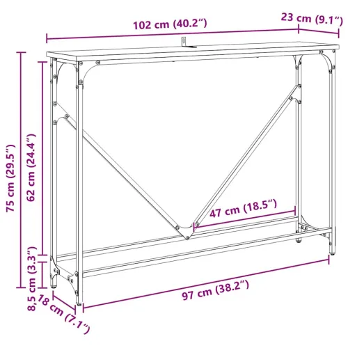 Konzolna stolica Staro drvo 102 x 23 x 75 cm Konstruirano drvo - Staro drvo Cijena