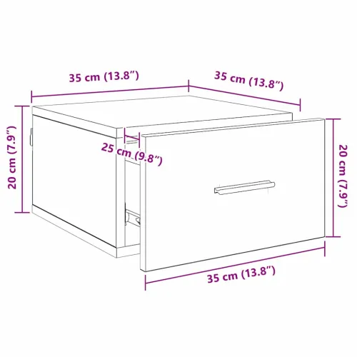 Noćni ormar Crni hrast 35 x 35 x 20 cm Konstruirano drvo - Crni hrast 1 Cijena