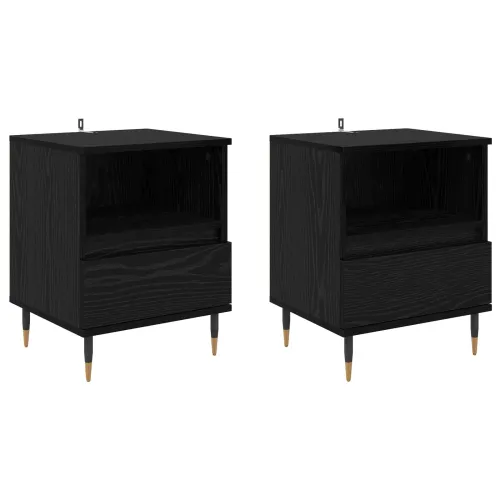 Noćni ormar 2 kom. Crni hrast 40 x 35 x 50 cm Konstruirano drvo - Crni hrast 2 Cijena
