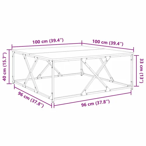 Stolić za kavu Umjetnički hrast 100 x 100 x 40 cm Konstruirano drvo - hrast artisan 100 x 100 x 40 cm Cijena