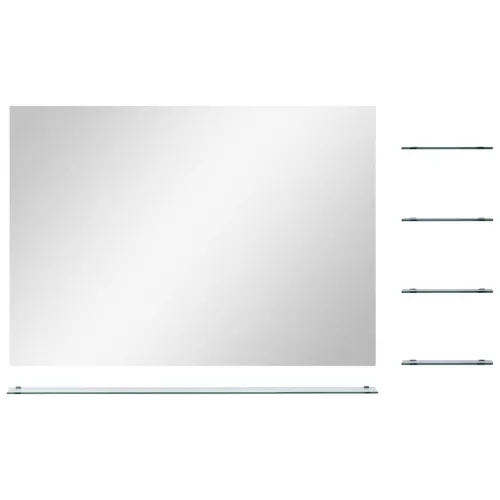 Zidno ogledalo s 5 polica srebrno 80 x 60 cm - 80 x 60 cm (5 polica) Cijena