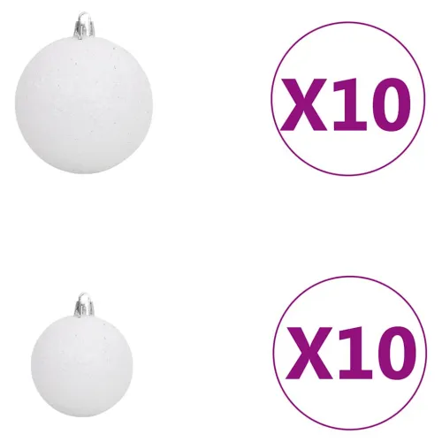 Umjetno prethodno osvijetljeno božićno drvce s kuglicama Zelena - Zelena i bijela 180 x 110 cm s 300 LED-ova i 120 bijelih/sivih Cijena