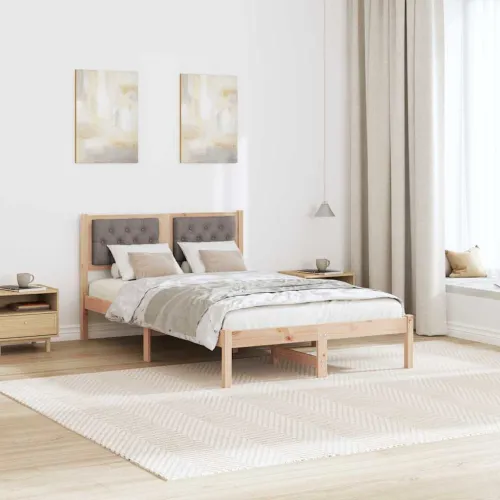 Okvir za krevet s uzglavljem Sivo-smeđa 135 x 190 cm - Smeđa i taupe 135 x 190 cm Cijena