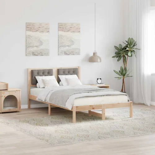 Okvir za krevet s uzglavljem Sivo-smeđa 135 x 190 cm - Smeđa i taupe 135 x 190 cm Cijena