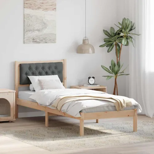 Okvir za krevet Tamno siva 80 x 200 cm Čvrsto borovo drvo - smeđe i tamnosivo 80 x 200 cm Cijena