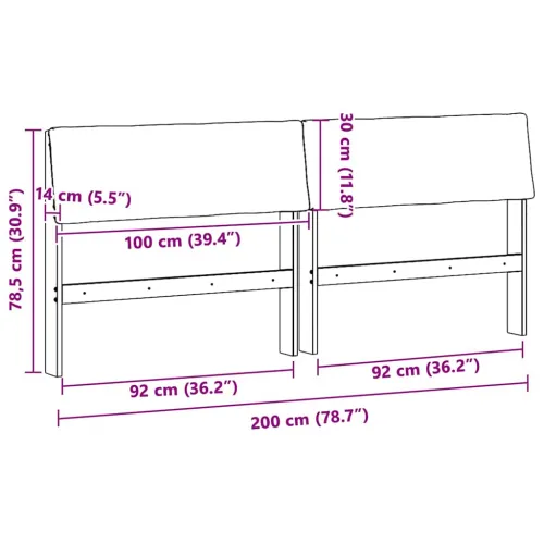 Tapecirani uzglavlje Svijetlo siva 200 cm Čvrsto borovo drvo - 200 cm Bijela i svijetlosiva Cijena