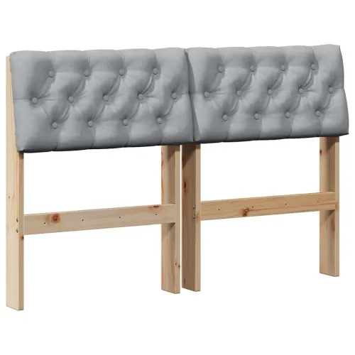 Tapecirani uzglavlje Svijetlo siva 120 cm Čvrsto borovo drvo - Smeđa i svijetlo siva 120 cm Cijena