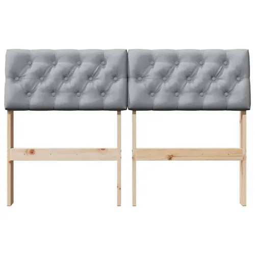 Tapecirani uzglavlje Svijetlo siva 120 cm Čvrsto borovo drvo - Smeđa i svijetlo siva 120 cm Cijena