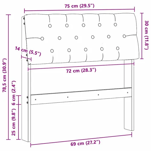 Tapecirani uzglavlje Svijetlo siva 75 cm Čvrsto borovo drvo - Smeđa i svijetlo siva 75 cm Cijena