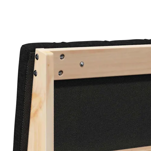 Tapecirani uzglavlje Crna 120 cm Čvrsto borovo drvo - Smeđa i crna 120 cm Cijena