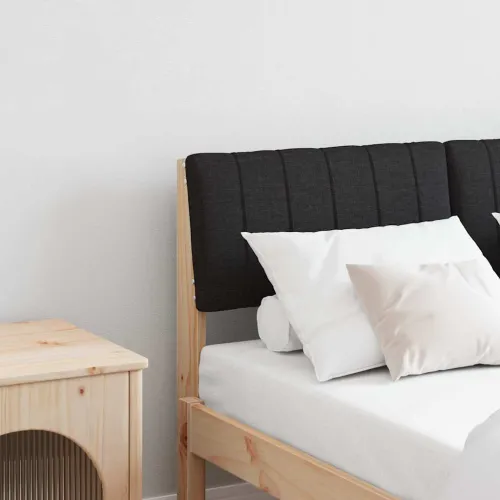 Tapecirani uzglavlje Crna 120 cm Čvrsto borovo drvo - Smeđa i crna 120 cm Cijena