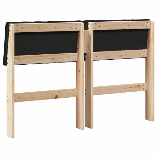 Tapecirani uzglavlje Crna 120 cm Čvrsto borovo drvo - Smeđa i crna 120 cm Cijena