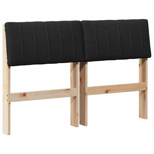 Tapecirani uzglavlje Crna 120 cm Čvrsto borovo drvo - Smeđa i crna 120 cm Cijena