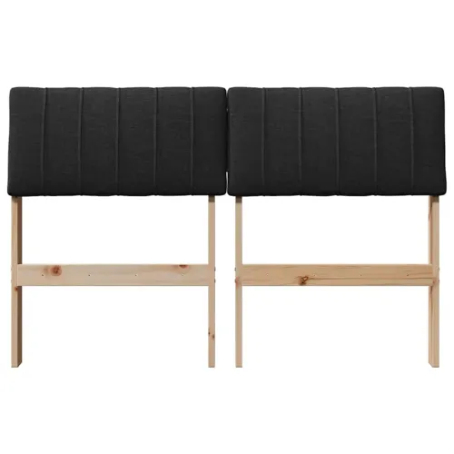 Tapecirani uzglavlje Crna 120 cm Čvrsto borovo drvo - Smeđa i crna 120 cm Cijena