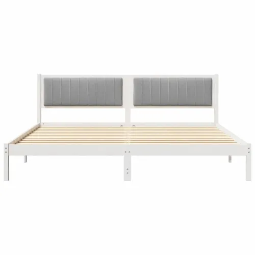 Okvir za krevet s uzglavljem Svijetlo siva 200 x 200 cm - 200 x 200 cm Bijela i svijetlosiva Cijena
