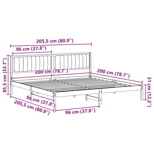 Okvir za krevet s uzglavljem Svijetlo siva 200 x 200 cm - 200 x 200 cm Bijela i svijetlosiva Cijena