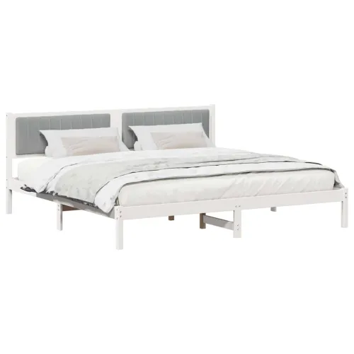 Okvir za krevet s uzglavljem Svijetlo siva 200 x 200 cm - 200 x 200 cm Bijela i svijetlosiva Cijena