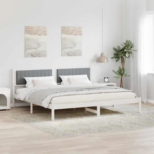 Okvir za krevet s uzglavljem Svijetlo siva 200 x 200 cm - 200 x 200 cm Bijela i svijetlosiva Cijena