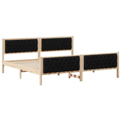 Okvir za krevet Crna 200 x 200 cm Čvrsto borovo drvo - Smeđa i crna 200 x 200 cm Cijena