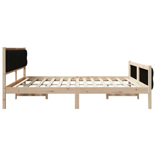 Okvir za krevet Crna 200 x 200 cm Čvrsto borovo drvo - Smeđa i crna 200 x 200 cm Cijena