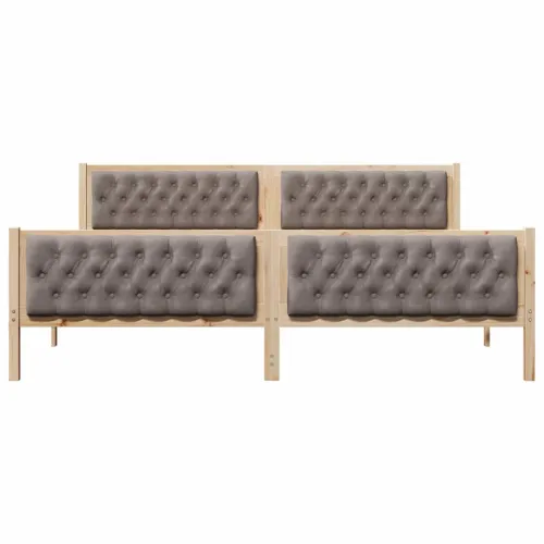 Okvir za krevet s uzglavljem Sivo-smeđa 200 x 200 cm - Smeđa i taupe 200 x 200 cm Cijena