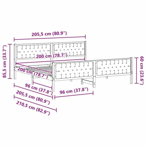 Okvir za krevet s uzglavljem Sivo-smeđa 200 x 200 cm - Smeđa i taupe 200 x 200 cm Cijena