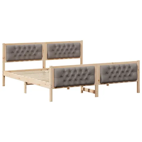 Okvir za krevet s uzglavljem Sivo-smeđa 180 x 200 cm - Smeđa i taupe 180 x 200 cm Cijena