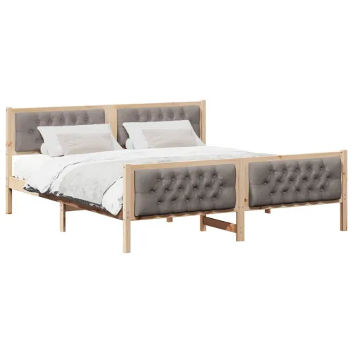 Okvir za krevet s uzglavljem Sivo-smeđa 180 x 200 cm - Smeđa i taupe 180 x 200 cm Cijena
