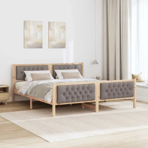 Okvir za krevet s uzglavljem Sivo-smeđa 180 x 200 cm - Smeđa i taupe 180 x 200 cm Cijena