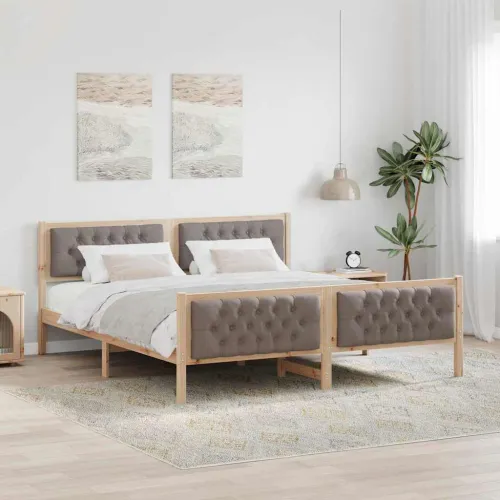 Okvir za krevet s uzglavljem Sivo-smeđa 180 x 200 cm - Smeđa i taupe 180 x 200 cm Cijena
