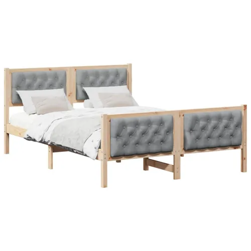 Okvir za krevet s uzglavljem Svijetlo siva 140 x 200 cm - Smeđa i svijetlo siva 140 x 200 cm Cijena
